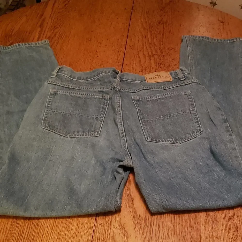 Open Trails Mens Blue Denim‎ Jeans 34 x 32 Straight Leg Classic 5-Pocket Dadcore